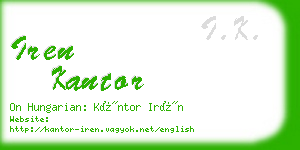 iren kantor business card